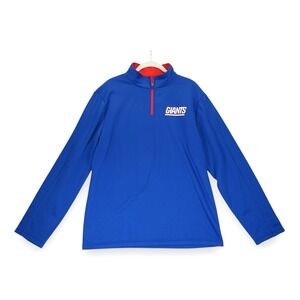 New York Giants Sweatshirt TX3‎ Men's L Blue 1/4 Zip Long Sleeves NFL Football